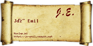 Jó Emil névjegykártya