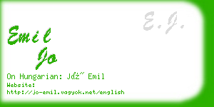 emil jo business card